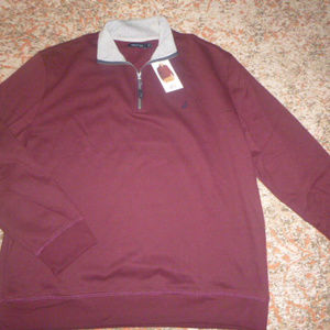 Nautica Burgandy quarter zip pullover, NWT